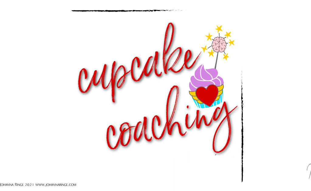 cupcake coaching (text & a drawing of a cupcake with a heart and a sparkler on top) ©Johanna Ringe 2021 www.johannaringe.com